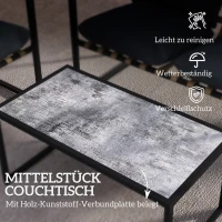 Outsunny 4-częściowy zestaw mebli ogrodowych, Zestaw mebli na zewnątrz, 2 fotele, sofa dla 2 osób, stolik, wyściełane, stal, poliester, szary(m-7)