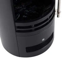 HOMCOM Camino Elettrico da Terra 900W/2000W con Effetto Fiamma, Caminetto Elettrico con Temperatura Regolabile e Protezione da Surriscaldamento, 41x41x64.5cm, Nero(m-9)