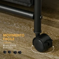 HOMCOM Appendiabiti da Terra con Mobile da 6 Cassetti in Tessuto e Ripiano Aperto, 63.5x40x172.5 cm, Nero e Marrone(m-6)