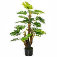 HOMCOM Artificial Plant Palm Tree in Pot, Fake Plants for Home Indoor Outdoor Decor, 135cm, Green(m-11)