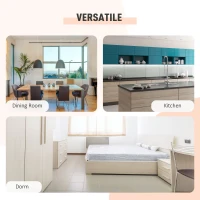 HOMCOM Foldable Drop Leaf Dining Table Folding Workstation for Small Space with Storage Shelves Cubes Oak & White(m-5)