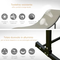 Outsunny Set 2 Sdraio da Giardino Pieghevoli, Lettino Prendisole in Alluminio e Textilene, 61x165x63cm(m-7)