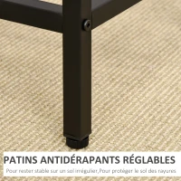 HOMCOM Ensemble Table de Bar Industriel + 4 tabourets Repose-Pieds en Bois couleur Chêne Clair Cadre en métal Noir(m-6)