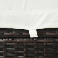 Outsunny PE Rattan Sun Lounger with Cushion, Outdoor Garden Sunbed Furniture with 5-Level Recliner Backrest, and Armrest, Set of 2, Brown(m-8)