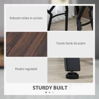 HOMCOM Set da Pranzo con Tavolo e 4 Sgabelli in Stile Industriale, Legno e Acciaio, Colore Noce(m-6)