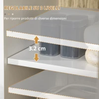 kleankin Mobile Bagno con Ripiano Aperto e Armadietto con Anta in Legno, 31.5x30x91cm, Quercia e Bianco(m-5)