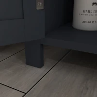 kleankin Mobile Sottolavabo in Truciolato e MDF a 2 Ante con Ripiano Interno Regolabile, 60x30x60 cm, Grigio(m-9)