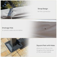 Outsunny 3.5 Sliding Pergola Canopy Metal Pergola Retractable Canopy for Garden Shade, Grey(m-6)