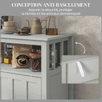 HOMCOM Meuble buffet avec range bouteille, porte coulissante, 2 rangées porte-verre et niche ouverte 80L x 40l x 82H cm(m-7)