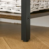 HOMCOM Lot de 2 étagères bibliothèque style industriel H154 cm 10 étagères acier noir en bois aspect bois vieilli(m-4)