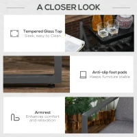 Outsunny 4 Pieces Garden Sofa Set 2 Single Armchair 1 Bench & Side Table Set Aluminium Frame Patio Furniture with Cushions Grey(m-6)