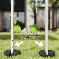 Outsunny Lot de 4 lestages pour parasols dalles de parasol Circulaire pour tonnelle Barnum Tente diamètre 20 cm épaisseur 4,5 cm polyéthylène Noir(m-6)