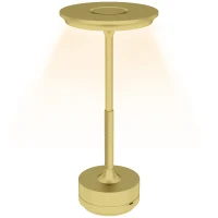 HOMCOM Cordless Table Lamp, Touch LED Desk Lamp with 4000mAh Rechargeable Battery, 3 Colour, for Bedroom Living Room, Gold Tone(m-1)