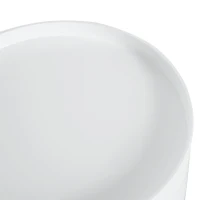 HOMCOM Table basse - table de chevet - table de nuit ronde - design scandinave table d'appoint bout de canapé avec tiroir pieds effilés inclinés bois massif chêne clair blanc(m-8)