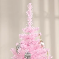 HOMCOM Árbol de Navidad Artificial 180 cm con 390 Puntas Decoración Navideña para Interiores Fácil de Montar Rosa(m-8)