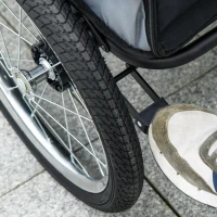 PawHut Foldable Pet Stroller, with Washable Cushion, Storage Bags, Safety Leash, for Medium, Large Dogs, Cats - Yellow(m-9)