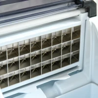 HOMCOM Macchina Ghiaccio 20kg in 24 Ore, 24 Cubetti in 14-18 Minuti con Dimensione Regolabile, Serbatoio 3.2L e Sistema Autopulente, Argento(m-9)