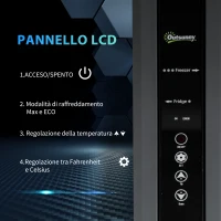 Outsunny Frigo Portatile Elettrico 45L da 12 Volt con Maniglia e Schermo LCD, 63.2x42x50.8 cm, Grigio(m-5)