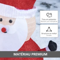 HOMCOM Père Noël Lumineux LED 51H cm - décoration de Noël LED - décoration Lumineuse de Noël - 30 LEDs 3 Clignotantes - Blanc Froid(m-7)