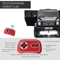 HOMCOM Voiture véhicule électrique enfant licence officielle Mercedes 12 V télécommande parentale, V. Max. 5 Km/h - noir(m-6)