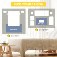 HOMCOM Vintage Rugs, Area Rugs Large Carpet for Living Room, Bedroom, Dining Room, 160x230 cm, Blue(m-6)