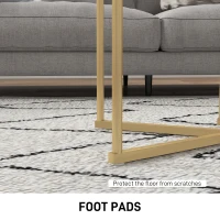 HOMCOM Set of Two Marble-Effect Nest of Tables - White/Gold-Tone(m-6)