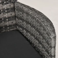 Outsunny 3 Pieces Rattan Bistro Set, Wicker Garden Furniture Set with 2-Tier Coffee Table and Chairs, Washable Cushions, for Outdoor Patio Balcony, Mixed Grey(m-9)