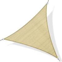 Outsunny Sun Shade Sail UV Resistant Outdoor Lawn Patio Shelter Garden Canopy Patip Shade Awning  (Triangle (3 Metre), Sand)(m-11)