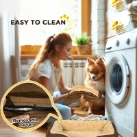 PawHut Calming Dog Bed Pet Mattress w/ Removable Cover, Anti-Slip Bottom, for Small Dogs, 70L x 50W x 18Hcm - Brown(m-8)