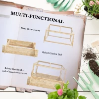 Outsunny 2-In-1 Wooden Greenhouse Planter Box - Natural(m-4)