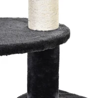 PawHut Arbre à chat poteau à griffer hauteur réglable dim. 55L x 45l x 240-260H cm 7 niveaux d'activités variées gris foncé(m-6)