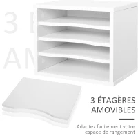 Vinsetto Lot de 2 organiseurs bureau bois blanc avec couches fournitures support d'imprimante dim. 35,5L x 25l x 28,6H cm(m-4)