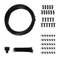 Outsunny Système de brumisation 9 m - système de brumisateur extérieur - brumisateur de terrasse - Kit de brumisation Complet Noir(m-10)