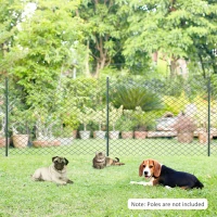 Outsunny Rete di Recinzione in Acciaio e PVC per Spazi Esterni, Rotolo da 25m e Altezza 1.7m, Verde(m-6)