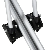 HOMCOM Portabicicletas de Techo para Vehículo Soporte para Bicicletas con Brazo de Pinza Ángulo Ajustable de 0-180 Grados Apto para Ancho de Ruedas de Menos de 5 cm 132x21x66 cm Plata(m-6)