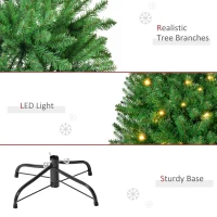 HOMCOM 5FT Christmas Tree Warm White LED Light Holiday Home Decoration, Green(m-8)