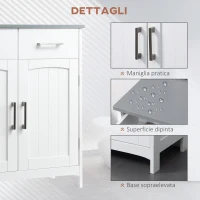 kleankin Mobiletto Bagno con 2 Ante, 2 Cassetti e Ripiano Regolabile, in MDF, 68x33x76cm(m-7)