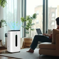 HOMCOM 6500mL Portable Dehumidifier with Air Purifier Filter, 24H Timer, 4 Modes, 22L/Day, for Home Laundry Basement(m-10)