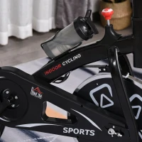 HOMCOM Vélo d'appartement vélo de fitness velo d'intérieur avec écran LCD multifonctions vélo biking cardio-training selle et guidon réglables acier noir(m-9)