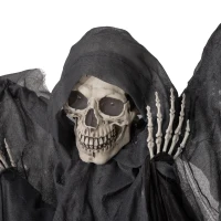 HOMCOM 6.3" Grim Reaper Halloween Animatronic, with Glowing Eyes(m-8)