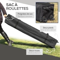 Outsunny Tonnelle pop-up jardin Pliant 5 x 3 m, tissu oxford avec 2 parois réglables, sac à de transport à roulettes inclus(m-6)