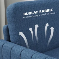 HOMCOM Modern Boxy Linen-Look Two-Seater Sofa - Blue(m-6)