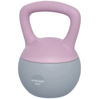 SPORTNOW 8KG Soft Kettlebell, Kettlebell with Non-Slip Handle for Home Gym, Weight Lifting, Strength Training, Purple/Grey(m-11)