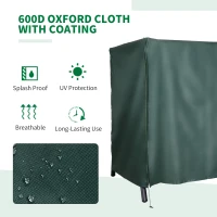Outsunny 205 x 124cm Three-Seater Swing Chair Protective Cover Deep Green(m-4)