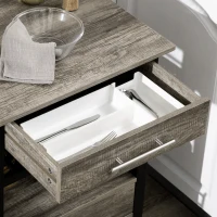 HOMCOM Carrello da Cucina Portavivande con 3 Cassetti e Mensola, Mobiletto Multiuso in Legno Truciolare, 60x50x84.5cm, Quercia(m-7)