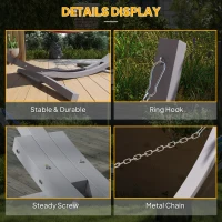 Outsunny 3.25m Wooden Hammock Stand Universal Fit Garden Picnic Camp Accessories, Grey(m-5)