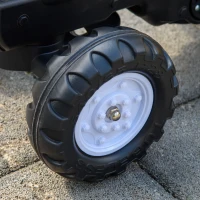 HOMCOM Tracteur à pédales avec remorque amovible pelle et râteau jeu de plein air enfants 3 à 6 ans jaune noir(m-9)
