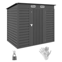 Outsunny Abri de jardin 2,3m² - pour Outils - cabanon Porte verrouillable - dim. 191L x 130P x 166,5-183H cm - acier(m-10)
