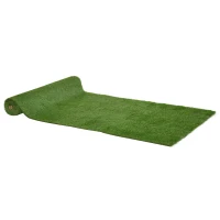 Outsunny Tappeto Erboso Sintetico 4x1m Erba 20mm, Finto Prato Verde Anti-UV Atossico e Drenante per Giardino e Cortile(m-1)