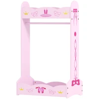 AIYAPLAY Kids Clothes Rail with Two Shelves, for 3-8 Years, Pink(m-11)